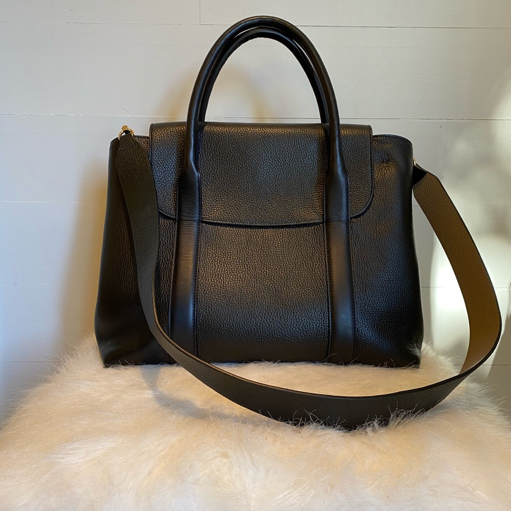 Cuyana Black Leather Laptop Bag